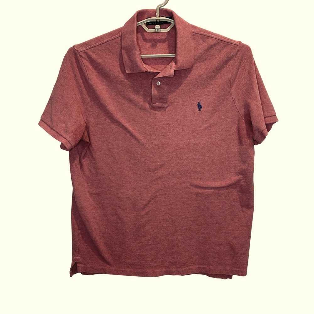 Polo Ralph Lauren Polo Shirt Large Men's Red Heather Classic Fit Short Sleeve